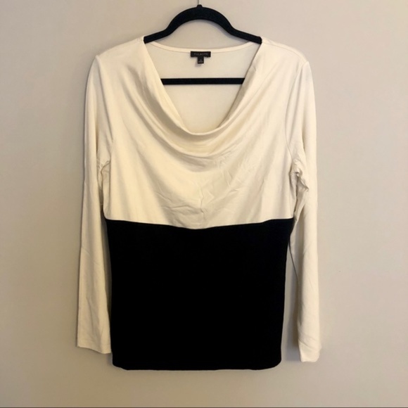 Talbots Cowl Neck Color Block Top - Picture 2 of 6